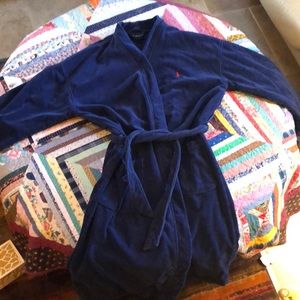 Navy Blue Polo Terrycloth Robe.